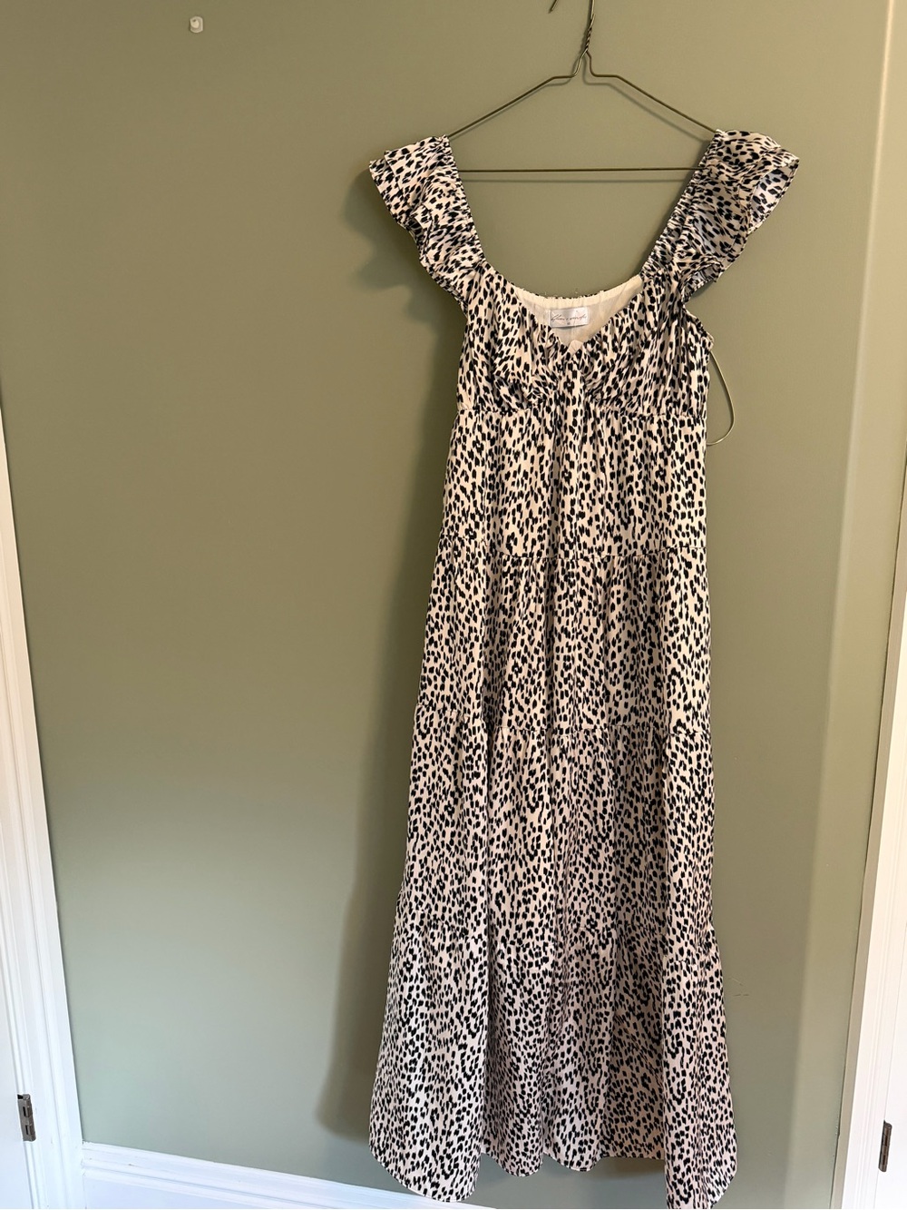 Women’s Black and White Printed Maxi Dress